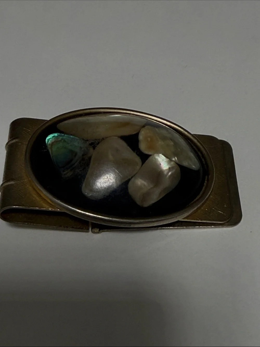 Vintage Genuine Abalone Shell Money Clip